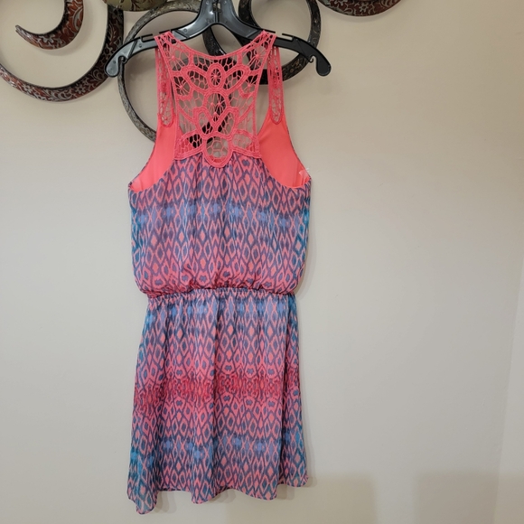 Express Pink and Blue Midi Dress - Picture 2 of 2